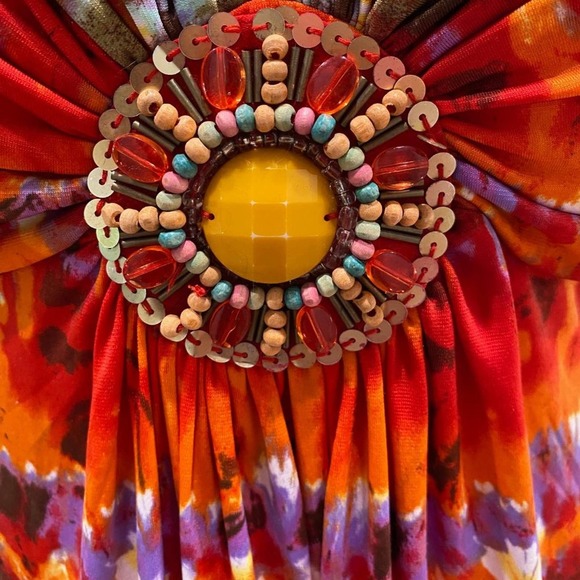 55. MUSE Tie Dye Gorgeous Color Maxi Dress Size 10 - Picture 9 of 9